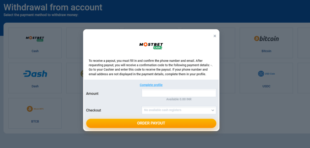 mostbet withdraw